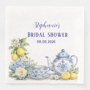 Portugiesische Fliesen Blau Mediterrane Hochzeitsd Serviette