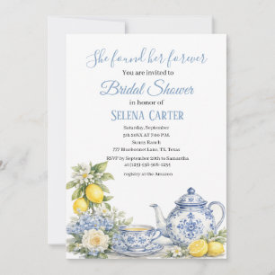 Portugiesische Fliesen Floral Aquarell Junggeselli Einladung