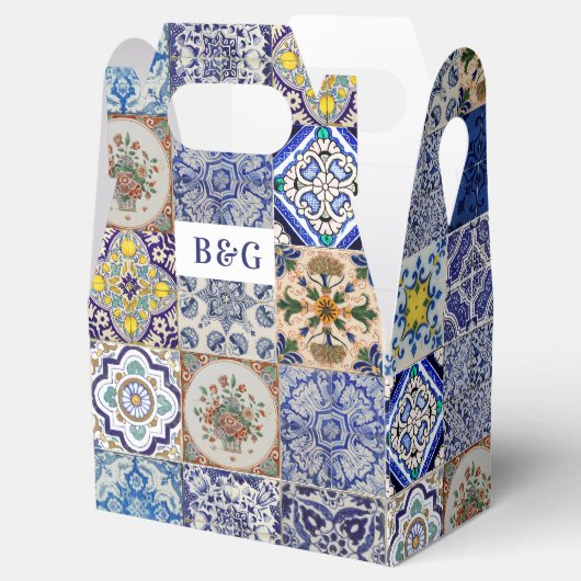 Portugiesische Fliesen-Gastgeschenk Hochzeit Geschenkschachtel (Geöffnet)