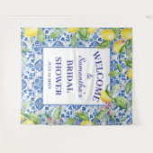 Portugiesische Fliesen Lemon Mittelmeer Brautparty Wandteppich (Vorderseite (Horizontal))