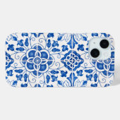 Portugiesische Fliesen mediterrane Blüten Case-Mate iPhone Hülle (Rückseite (Horizontal))
