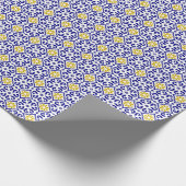 Portugiesische Fliesen mediterrane Blüten Geschenkpapier (Ecke)