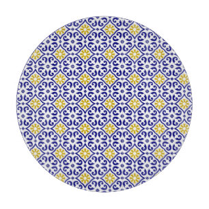 Portugiesische Fliesen mediterrane Blüten Schneidebrett