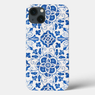 Portugiesische Fliesen Mittelmeer Blau Blumenmuste Case-Mate iPhone Hülle