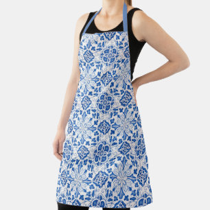 Portugiesische Fliesen Mittelmeer Blau Floral Schürze