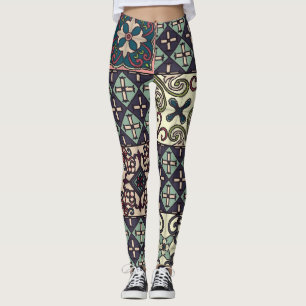 Portugiesische Fliesen: Talavera Style Nahtlos Leggings
