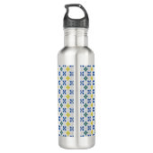 Portugiesische Fliesen und Fensterbalkon mit Vogel Edelstahlflasche (Rückseite)