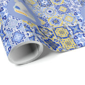 Portugiesische Fliesen und Sardinen Geschenkpapier (Rolleneckpunkt)