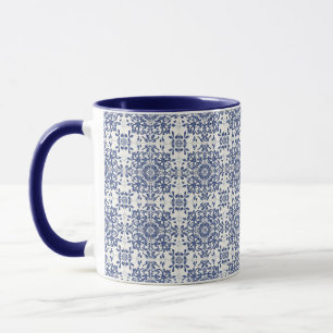 Portugiesische Fliesen Vintag blau und weiß Pappmä Tasse