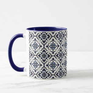 Portugiesische Fliesen Vintag blau und weiß Tasse