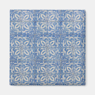 Portugiesische Fliesen Vintage Azulejos Blau Weiß Magnet