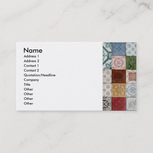 Portugiesische Fliesen Visitenkarte (Vorderseite)