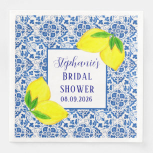 Portugiesische Fliesen Zitrone Mediterrane Brautpa Serviette