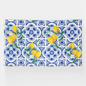 Portugiesische Fliesen, Zitronen, Früchte, Sommerk Banner (Horizontal)