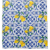 Portugiesische Fliesen, Zitronen, Früchte, Sommerk Duschvorhang (Vorderseite)