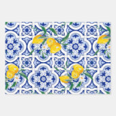 Portugiesische Fliesen, Zitronen, Früchte, Sommerk Geschenkpapier Set (Vorderseite)
