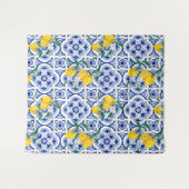 Portugiesische Fliesen, Zitronen, Früchte, Sommerk Wandteppich (Vorderseite (Horizontal))