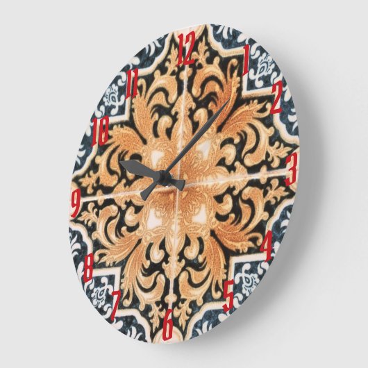 Portugiesische Fliesenakrylenhalterung Große Wanduhr (Winkel)