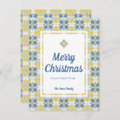 Portugiesische Fliesenfamilie Wiedersehen Weihnach Feiertagspostkarte (Vorne/Hinten)