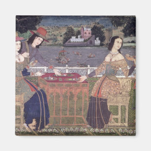 Portugiesische Frauen, die eine Mahlzeit, Goa Magnet