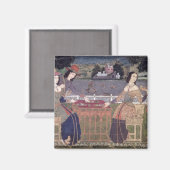 Portugiesische Frauen essen eine Mahlzeit, Goa Magnet (Vorderseite/Rückseite)