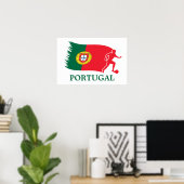 portugiesische Fußballflagge Poster (Heimbüro)
