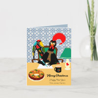 Portugiesische Hahn-Weihnachtskarte