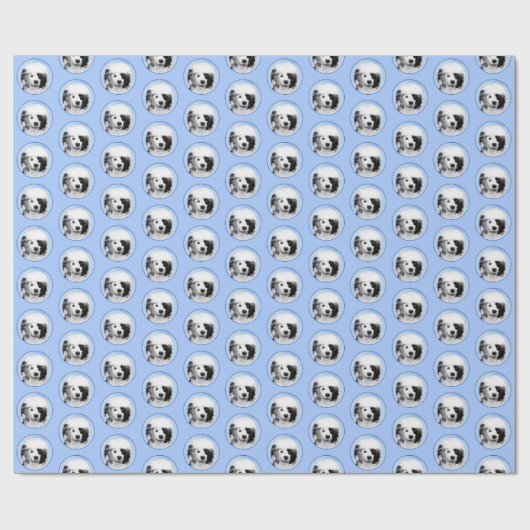 Portugiesische Hundemalerei - Original Hundekunst Geschenkpapier (Flach)