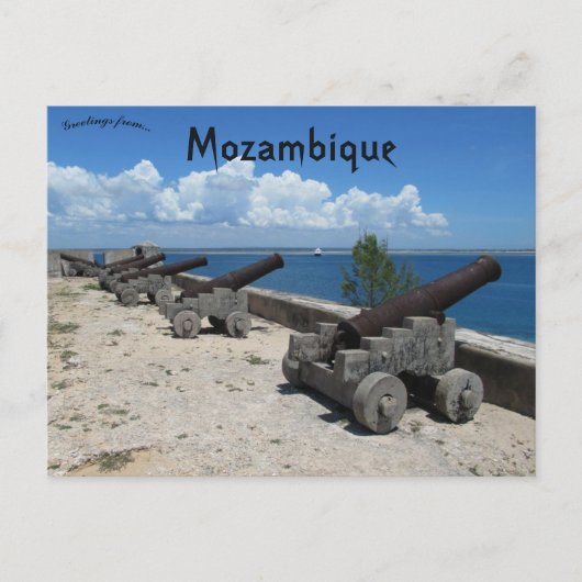 Portugiesische Insel Cannons, Mosambik Postkarte (Vorderseite)