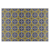 Portugiesische Kacheln in blau und gelb für Weihna Schneidebrett (Vorderseite)