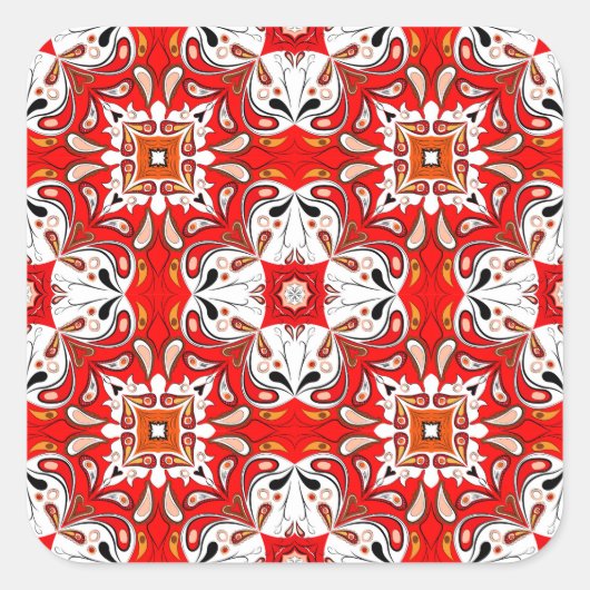 Portugiesische Keramik - Muster Quadratischer Aufkleber (Vorderseite)