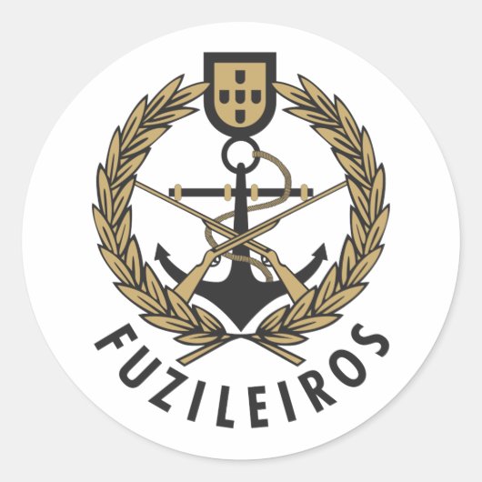 Portugiesische Marine "Fuzileiros" Runder Aufkleber (Vorderseite)
