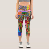 Portugiesische Muster Capri Leggings (Vorderseite)