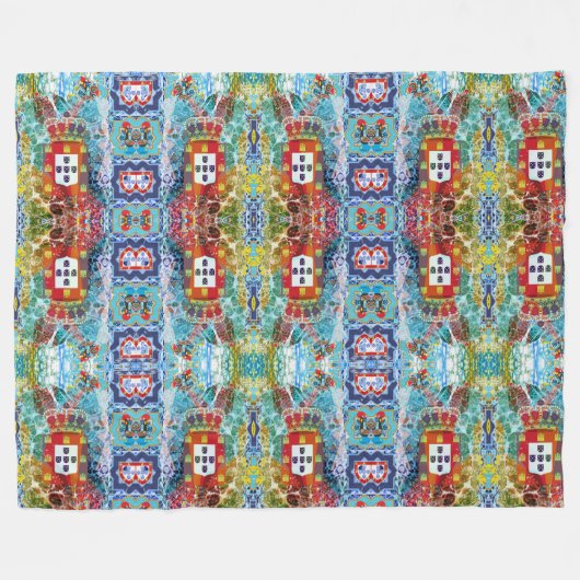 Portugiesische Muster Fleecedecke (Vorderseite (Horizontal))