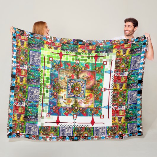 Portugiesische Muster Fleecedecke (Beispiel)