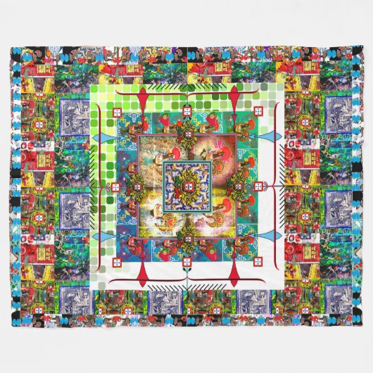 Portugiesische Muster Fleecedecke (Vorderseite (Horizontal))