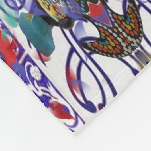 Portugiesische Muster Fleecedecke (Ecke)