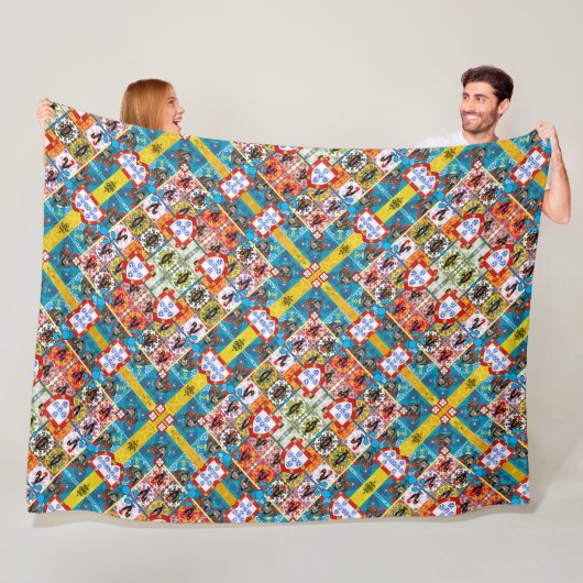 Portugiesische Muster Fleecedecke (Beispiel)