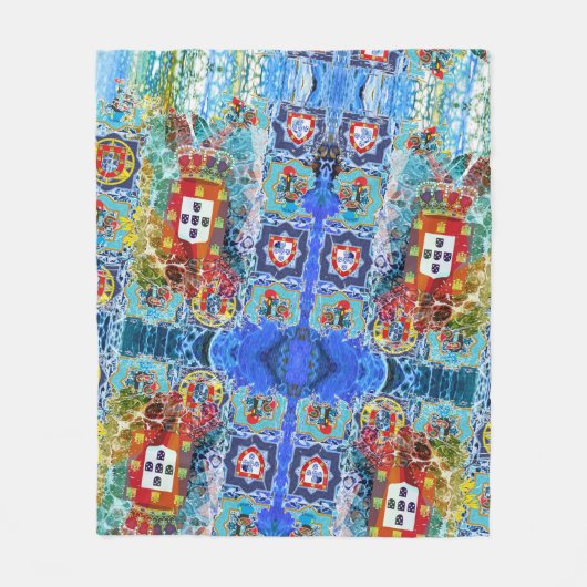 Portugiesische Muster Fleecedecke (Vorderseite)