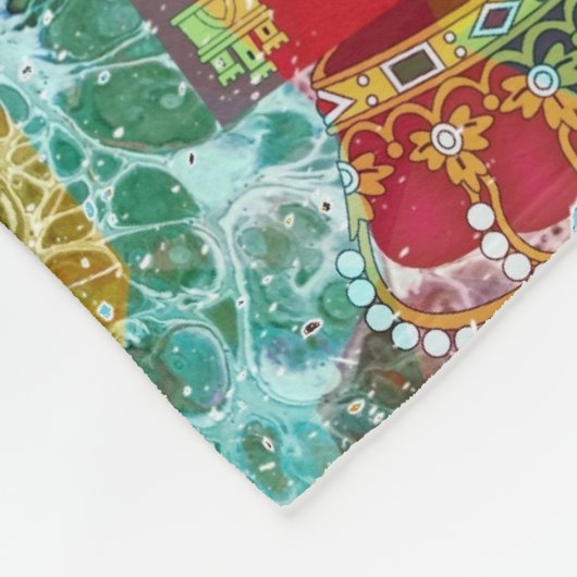 Portugiesische Muster Fleecedecke (Ecke)