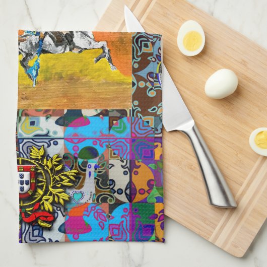 Portugiesische Muster Geschirrtuch (Viertel Falte)