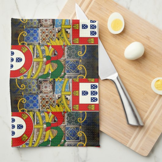 Portugiesische Muster Geschirrtuch (Viertel Falte)