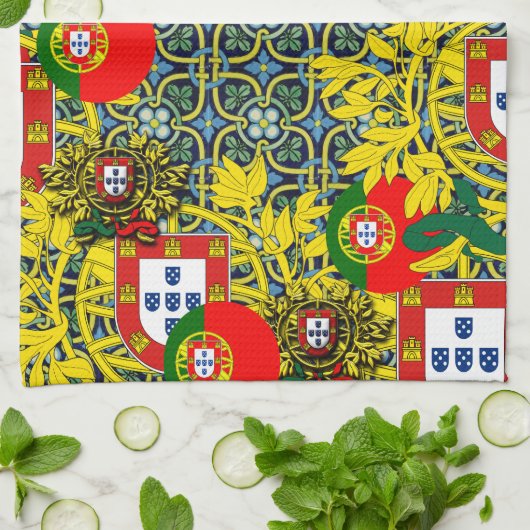 Portugiesische Muster Geschirrtuch (Gefaltet)