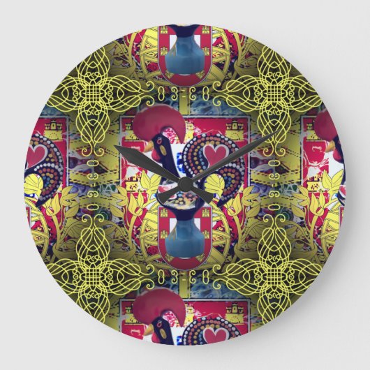 Portugiesische Muster Große Wanduhr (Vorderseite)