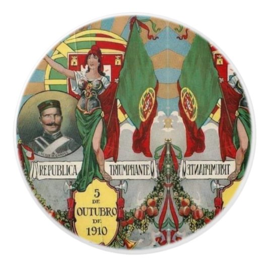 Portugiesische Muster Keramikknauf (Vorderseite)