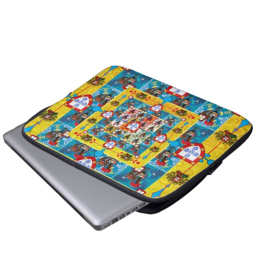 Portugiesische Muster Laptopschutzhülle (Vorne Knopf)