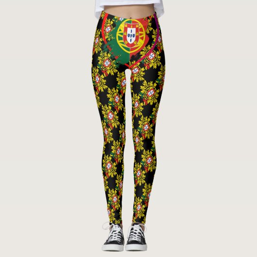 Portugiesische Muster Leggings (Vorderseite)