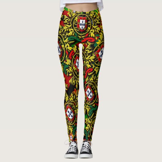 Portugiesische Muster Leggings (Vorderseite)