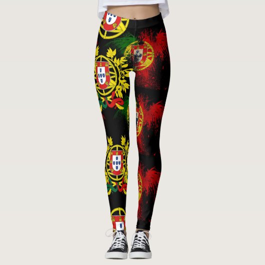Portugiesische Muster Leggings (Vorderseite)