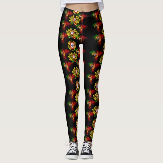 Portugiesische Muster Leggings (Vorderseite)